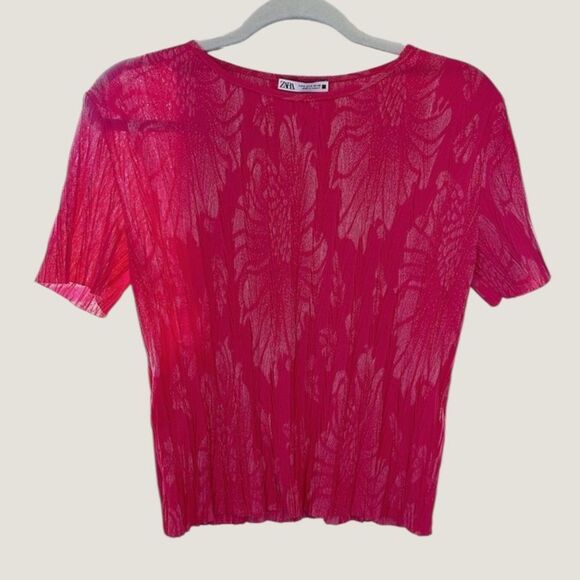 ZARA Pink Stretchy Blouse - Picture 1 of 3